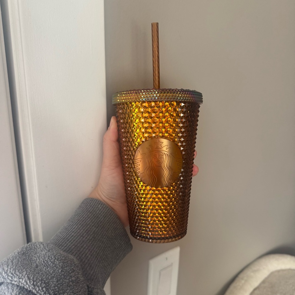 Starbucks Anniversary Gold Studded Tumbler with Straw Mini